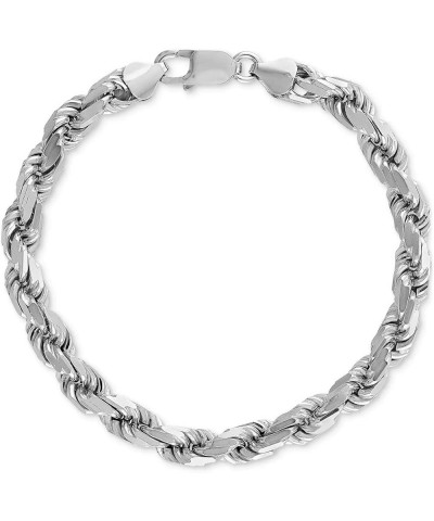 Sterling Silver italian 4MM,5MM,6MM,7MM,8MM 925 Solid Rope Link Bracelet,Braided Diamond-Cut Rope Chain Bracelet for men and ...