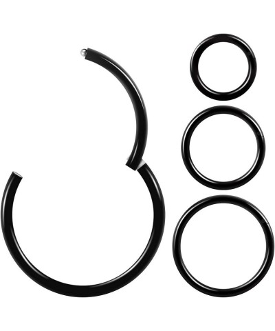 4Pcs 16G 18G 20G Surgical-Steel-Piercing-Ring-Nose-Rings-Hinged-Hoop-Earrings,6mm 8mm 10mm 12mm Seamless Stainless Steel Clic...