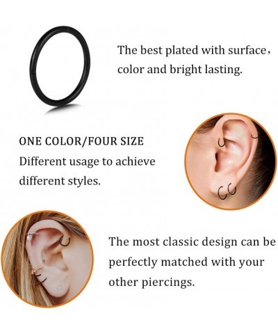 4Pcs 16G 18G 20G Surgical-Steel-Piercing-Ring-Nose-Rings-Hinged-Hoop-Earrings,6mm 8mm 10mm 12mm Seamless Stainless Steel Clic...