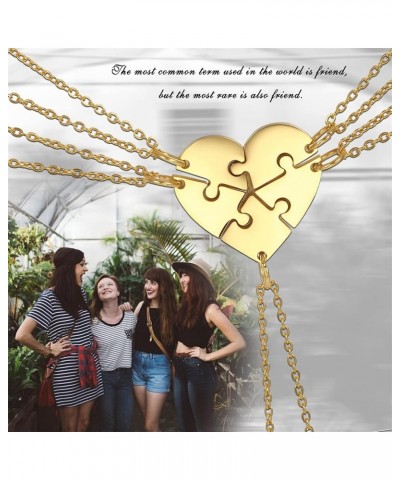 Silver Gold Black Tone Alloy Rhinestone Best Friends Forever BFF Necklace Engraved Puzzle Friendship Pendant Necklaces Set Z-...