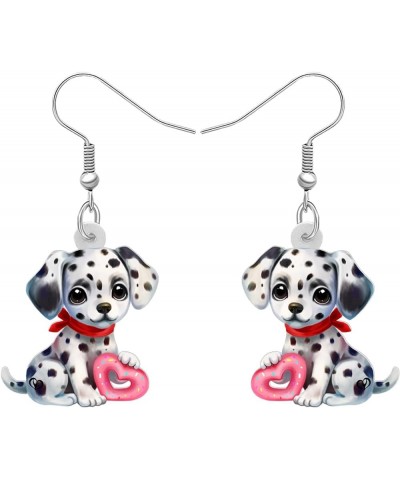 Acrylic Valentine's Day Red Heart Love Pug Dog Earrings Drop Dangle Jewelry For Women Gift Charms Dalmatians $7.40 Earrings