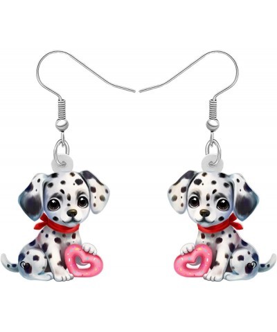 Acrylic Valentine's Day Red Heart Love Pug Dog Earrings Drop Dangle Jewelry For Women Gift Charms Dalmatians $7.40 Earrings