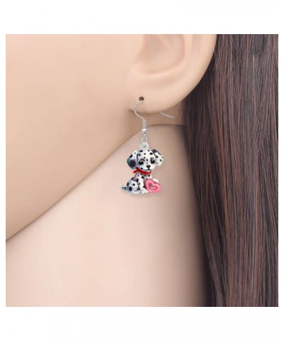 Acrylic Valentine's Day Red Heart Love Pug Dog Earrings Drop Dangle Jewelry For Women Gift Charms Dalmatians $7.40 Earrings