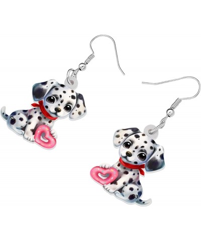 Acrylic Valentine's Day Red Heart Love Pug Dog Earrings Drop Dangle Jewelry For Women Gift Charms Dalmatians $7.40 Earrings