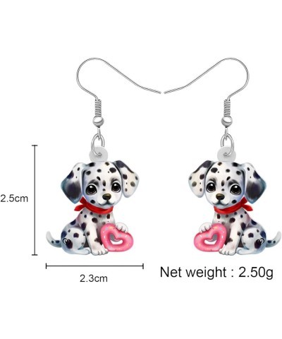 Acrylic Valentine's Day Red Heart Love Pug Dog Earrings Drop Dangle Jewelry For Women Gift Charms Dalmatians $7.40 Earrings