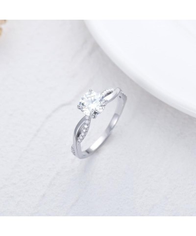 1.16-4.16 Carat Round Cut Moissanite Engagement Rings for women Platinum Plated Silver Ring Moissanite Rings 3 Carat $47.74 R...