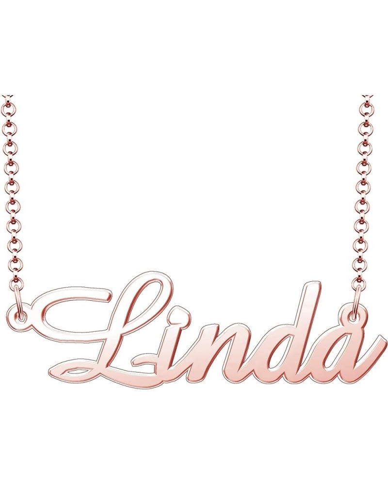 Name Necklace Personalized Gifts Customized Name Necklace Linda Rose Gold $15.65 Necklaces