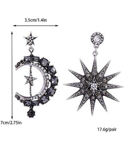 Exaggerated Luxury Sun Moon Stars Drop Earrings Rhinestone Punk Earrings for Women Jewelry Golden Boho Vintage Earrings Punk ...