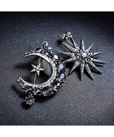 Exaggerated Luxury Sun Moon Stars Drop Earrings Rhinestone Punk Earrings for Women Jewelry Golden Boho Vintage Earrings Punk ...