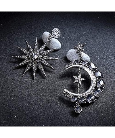 Exaggerated Luxury Sun Moon Stars Drop Earrings Rhinestone Punk Earrings for Women Jewelry Golden Boho Vintage Earrings Punk ...