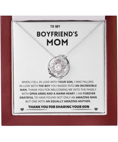 To My Boyfriends Mom Necklace, Mothers Day Gifts For Boyfriends Mom From Girlfriend, Personalized Gifts For Mother In Law, Mo...