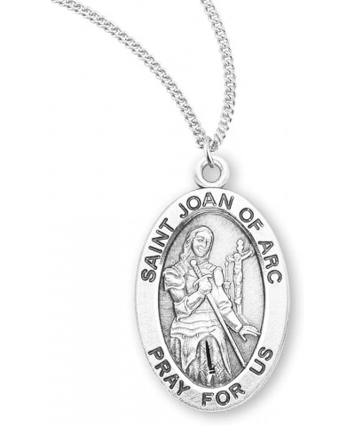 Sterling Silver Oval Patron Saint Medal St. Joan of Arc 2 $23.01 Necklaces