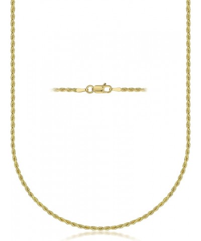 Sterling Silver 2mm diamond cut rope chain necklace- Made In Italy Yellow 24.0 Inches $22.27 Necklaces