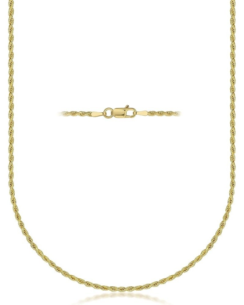 Sterling Silver 2mm diamond cut rope chain necklace- Made In Italy Yellow 24.0 Inches $22.27 Necklaces