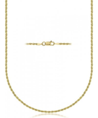 Sterling Silver 2mm diamond cut rope chain necklace- Made In Italy Yellow 24.0 Inches $22.27 Necklaces