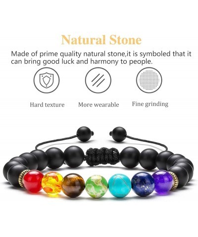 Mens Womens Bracelet,8mm natual Rock Stone Mens Womens Bracelets Essential Oil Diffuser Bracelet Braided Rope Natural Stone Y...