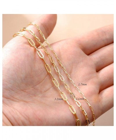 14K Yellow Gold 6-13 Inch 1.2mm-3.2mm Chain Bracelet Anklet for Women, Cuban Link Curb/Rope/Paper Clip/Round Snake/Herringbon...