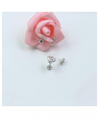 2~4PCS 16G 316L Pushin Lip Rings Butterfly and Bee Nose Stud Rings Top Push in Threadless Surgical Steel Flat Back Nose Rings...