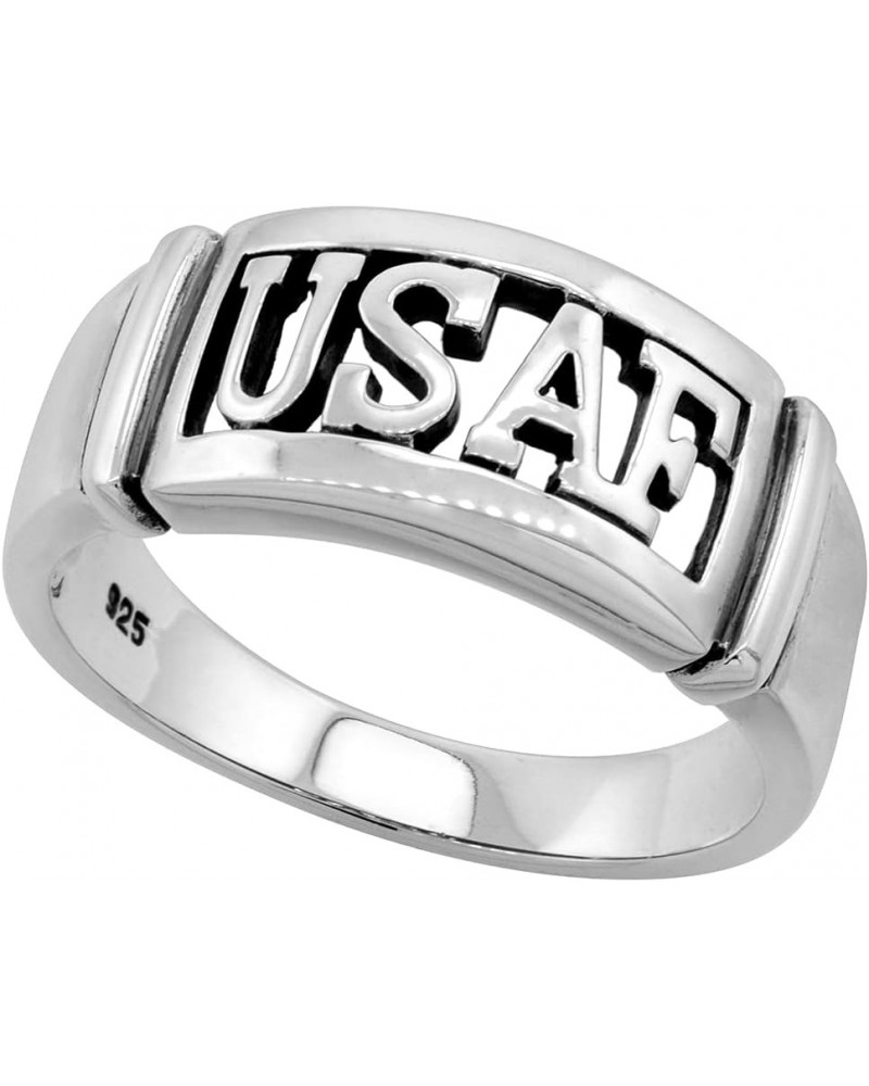 Sterling Silver Air Force Ring for Men and Women High Polished Solid 3/8 inch wide sizes 8-14 $26.88 Rings