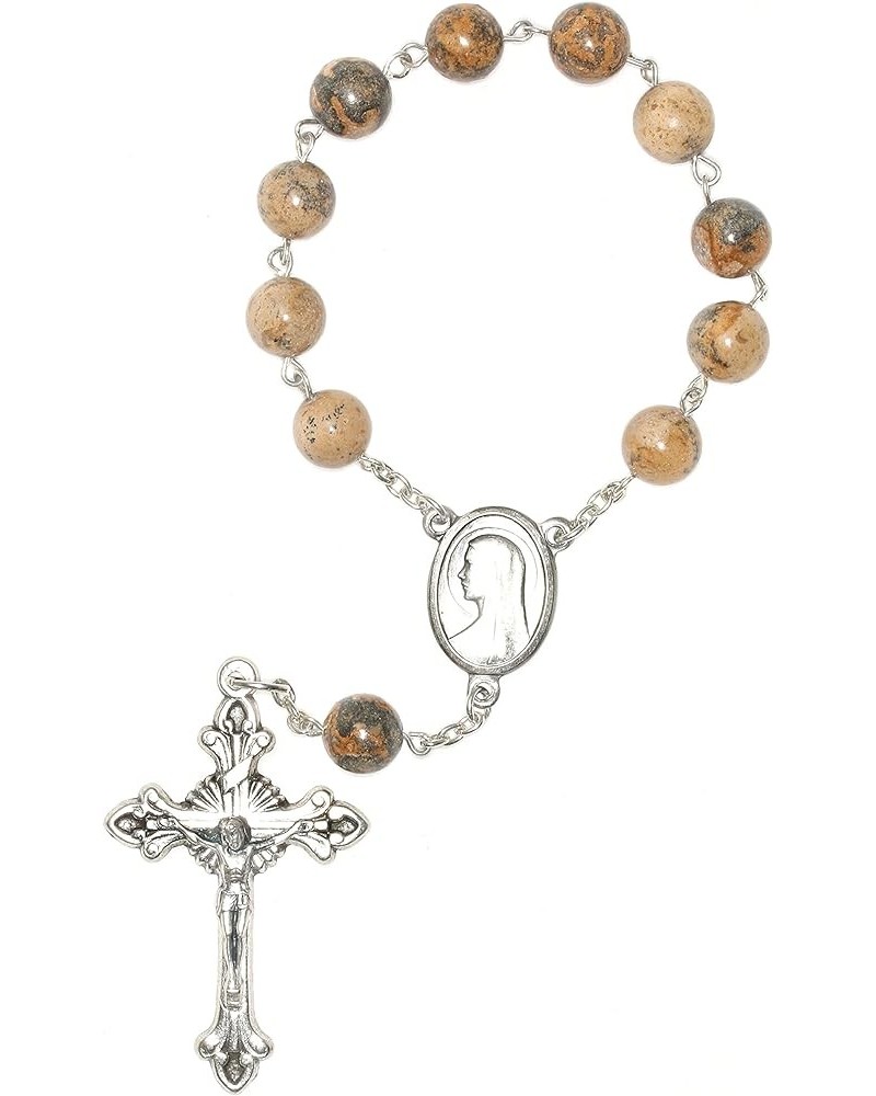 Gemstone Catholic Prayer One Decade POCKET or AUTO Rosary - Includes Holy Card, Gemstone meaning - Gift Idea: Communion, Conf...