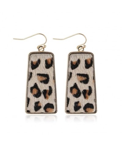 Bohemian Genuine Leather Geometric Earrings - Lightweight Animal Print Dangles Calf Hair Teardrop, Zebra Leaf, Leopard Hoop (...