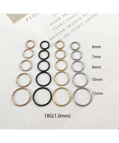 4Pcs 16G 18G 20G Surgical Steel Nose Rings Hoops Hinged Clicker Septum Ring lip ring Cartilage Hoop Gold Silver Rose Gold Bla...