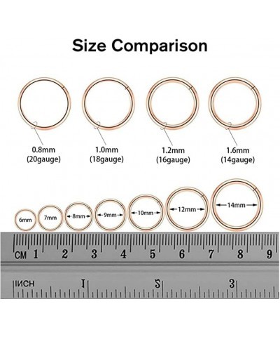 4Pcs 16G 18G 20G Surgical Steel Nose Rings Hoops Hinged Clicker Septum Ring lip ring Cartilage Hoop Gold Silver Rose Gold Bla...