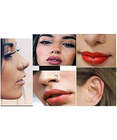 4Pcs 16G 18G 20G Surgical Steel Nose Rings Hoops Hinged Clicker Septum Ring lip ring Cartilage Hoop Gold Silver Rose Gold Bla...