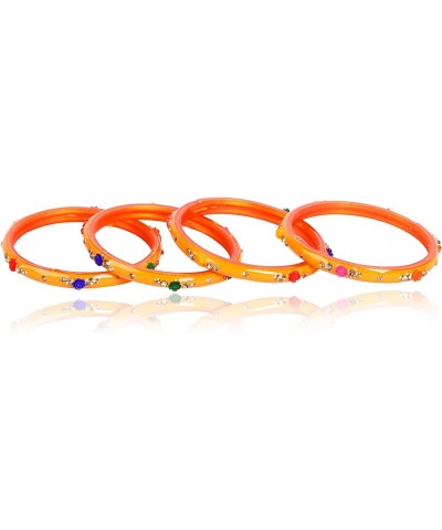 Indian Bangles Jewelry For Women Glass Bangles Flower Design Costume Matching Partywear Bangles Set 4pc Beautiful Bollywood B...