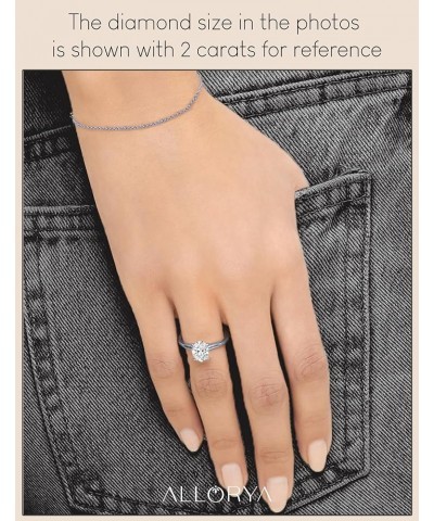 Oval Lab Grown White Diamond Classic Single Stone Engagement Ring for Women in 925 Sterling Silver 8.5 0.50 Carat $83.11 Rings