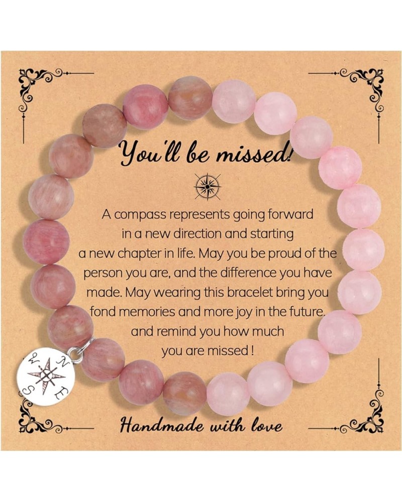 Going Away Gift for Coworkers, Coworker Leaving Gifts for Women, Compass Bracelet You Will Be Missed Retirement Farewell Good...