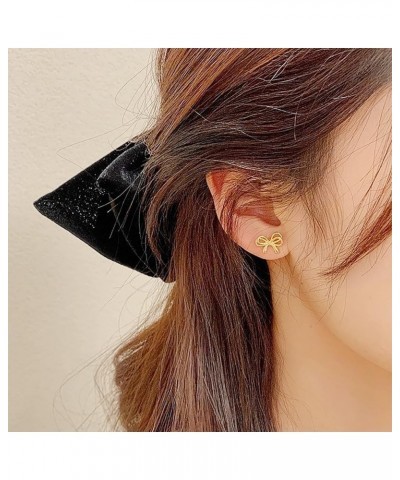 Bow Earrings for Women Trendy, Hypoallergenic Small Cute Statement Ribbon Stud Earrings for Women Teen Girls Gold/Sliver gold...