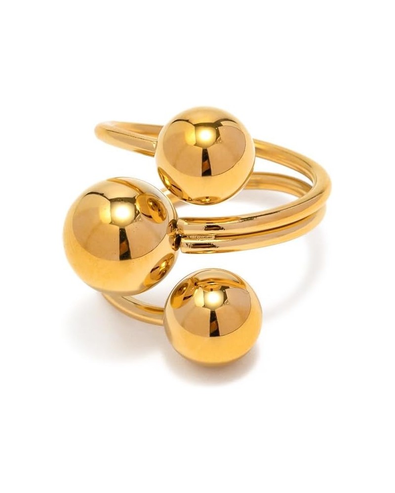 Chunky Gold Rings for Women Adjustable 18K Gold Statement Ring Chunky Silver Rings Punk Jewellery Accessorie Gold-05 $7.64 Rings