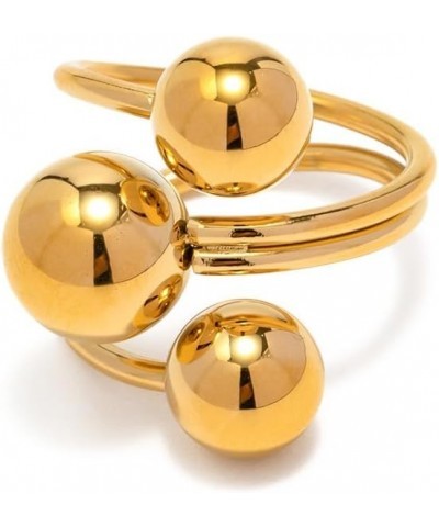 Chunky Gold Rings for Women Adjustable 18K Gold Statement Ring Chunky Silver Rings Punk Jewellery Accessorie Gold-05 $7.64 Rings