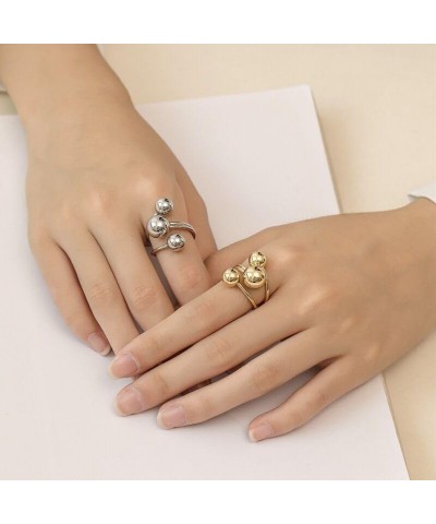 Chunky Gold Rings for Women Adjustable 18K Gold Statement Ring Chunky Silver Rings Punk Jewellery Accessorie Gold-05 $7.64 Rings