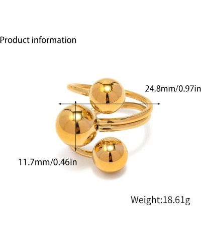 Chunky Gold Rings for Women Adjustable 18K Gold Statement Ring Chunky Silver Rings Punk Jewellery Accessorie Gold-05 $7.64 Rings