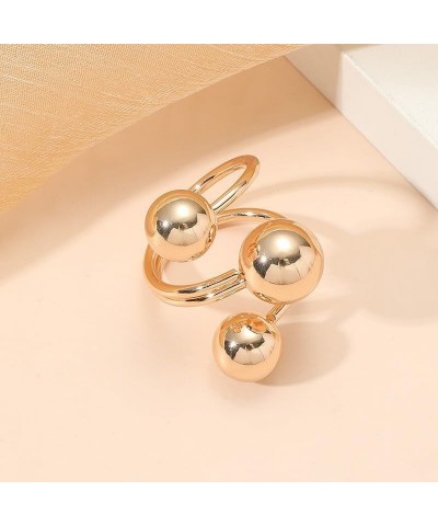 Chunky Gold Rings for Women Adjustable 18K Gold Statement Ring Chunky Silver Rings Punk Jewellery Accessorie Gold-05 $7.64 Rings