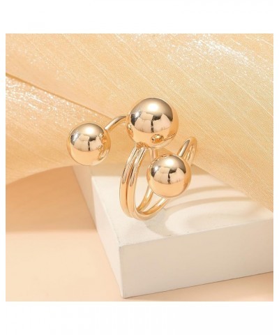 Chunky Gold Rings for Women Adjustable 18K Gold Statement Ring Chunky Silver Rings Punk Jewellery Accessorie Gold-05 $7.64 Rings