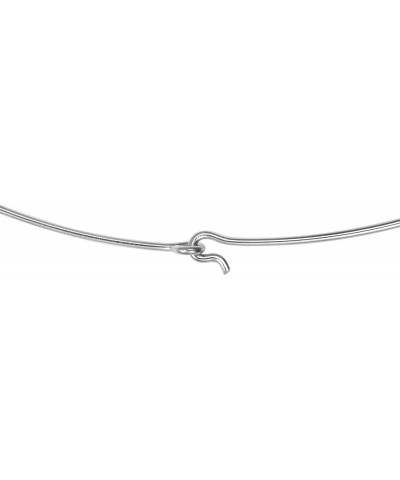 Must Have 2mm Slim Wire Hook Sterling Silver 15-inch Choker Necklace | Silver Jewelry | Silver Choker Necklace | 15-inch Neck...