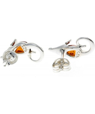 Genuine Natural Baltic Amber and 925 Sterling Silver Tiny Mice Studs Earrings GL188 Cognac $15.65 Earrings