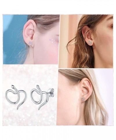 Sterling Silver Dainty Stud Earrings for Women Teen Girls Cute Animals/Minimalist Studs with Delicate Gift Packaging Snake $1...