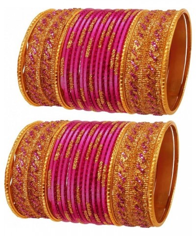 Indian Bollywood Glamorous Fashion Wrist Enhancing Shimmering Textured Designer Jewelry Bangle Bracelets Chura in Gold Tone f...