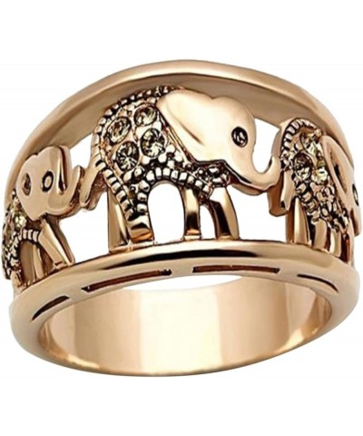 Gold Elephant Ring for Women Elephant Ring Classic Charm Rings Finger Ring Fashion Hollow Ring Gift for Teen Girls Size 6 10 ...