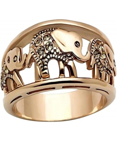 Gold Elephant Ring for Women Elephant Ring Classic Charm Rings Finger Ring Fashion Hollow Ring Gift for Teen Girls Size 6 10 ...