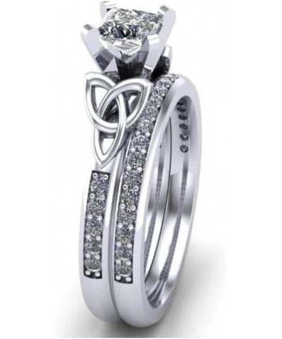 PVN JEWELS Solid 925 Sterling Silver Round Cut Cubic Zirconia Engagement wedding Celtic Knot Bridal Ring Set for Women $40.00...