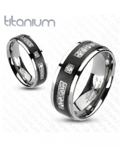 Her and His 4 Piece Silver and Black Stainless Steel and Titanium Wedding Ring Band Set Size Women's 10 Men's 06 $20.50 Sets