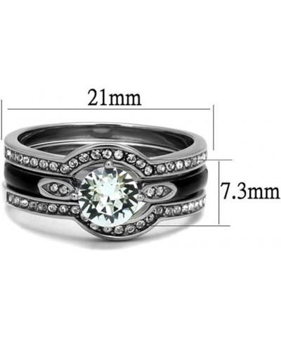 Her and His 4 Piece Silver and Black Stainless Steel and Titanium Wedding Ring Band Set Size Women's 10 Men's 06 $20.50 Sets