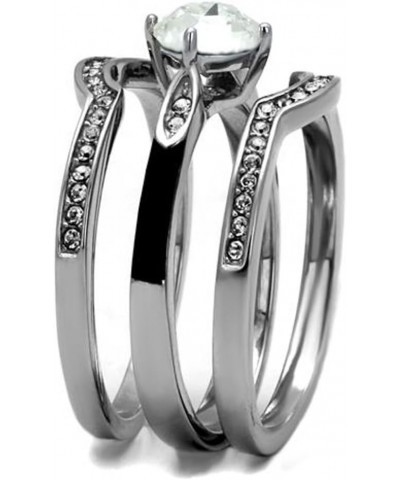 Her and His 4 Piece Silver and Black Stainless Steel and Titanium Wedding Ring Band Set Size Women's 10 Men's 06 $20.50 Sets