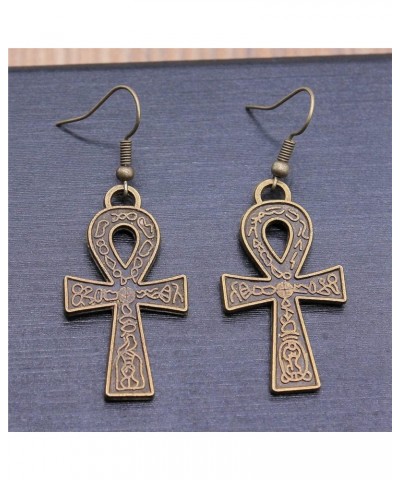 Pharaoh Ankh cross child jewelry korean fashion Earrings 1pair-38x21mm-V-K1407-A11178 $4.34 Earrings