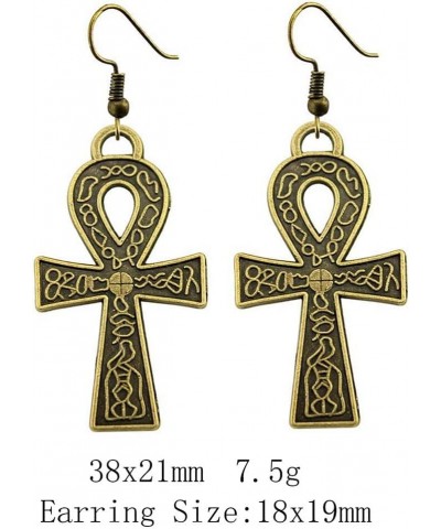 Pharaoh Ankh cross child jewelry korean fashion Earrings 1pair-38x21mm-V-K1407-A11178 $4.34 Earrings